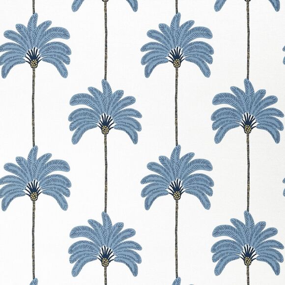 Thibaut Sunset Blvd Vinyl Wall Paper Fabric One Roll Blue and White T13944 - Picture 8 of 8